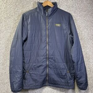 LL Bean Jacket Mens M Tall Blue Quilted Insulated Puffer Full Zip Outdoor